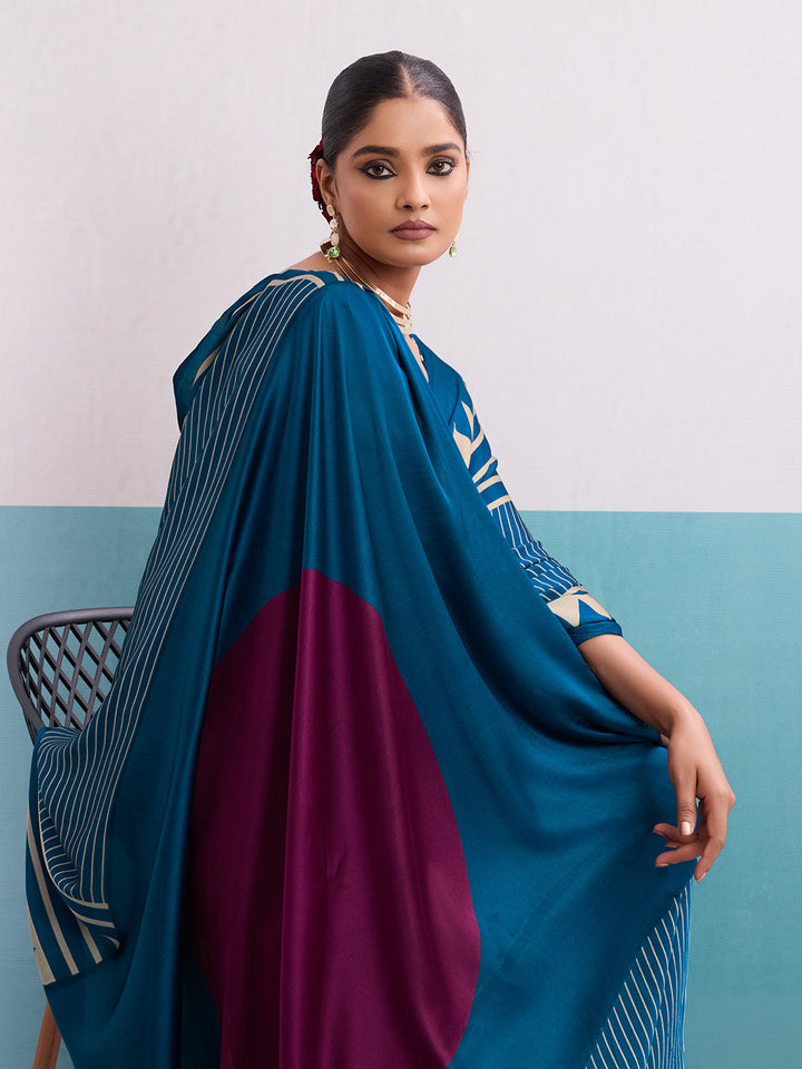 Printed Satin Saree