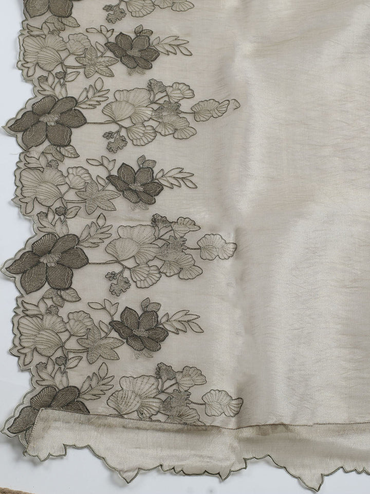 Embroidered Tissue Unstitched Suit With Dupatta