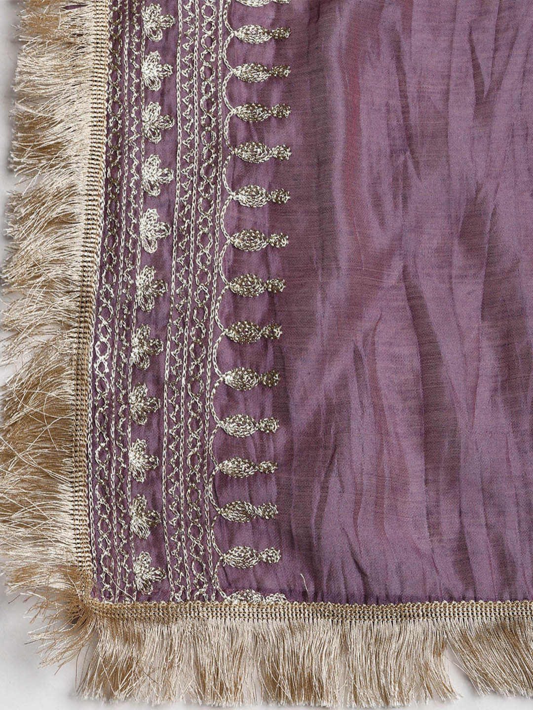 Embroidered Chanderi Unstitched Suit With Dupatta