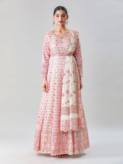 Floral Printed Anarkali Kurta With Legging & Dupatta