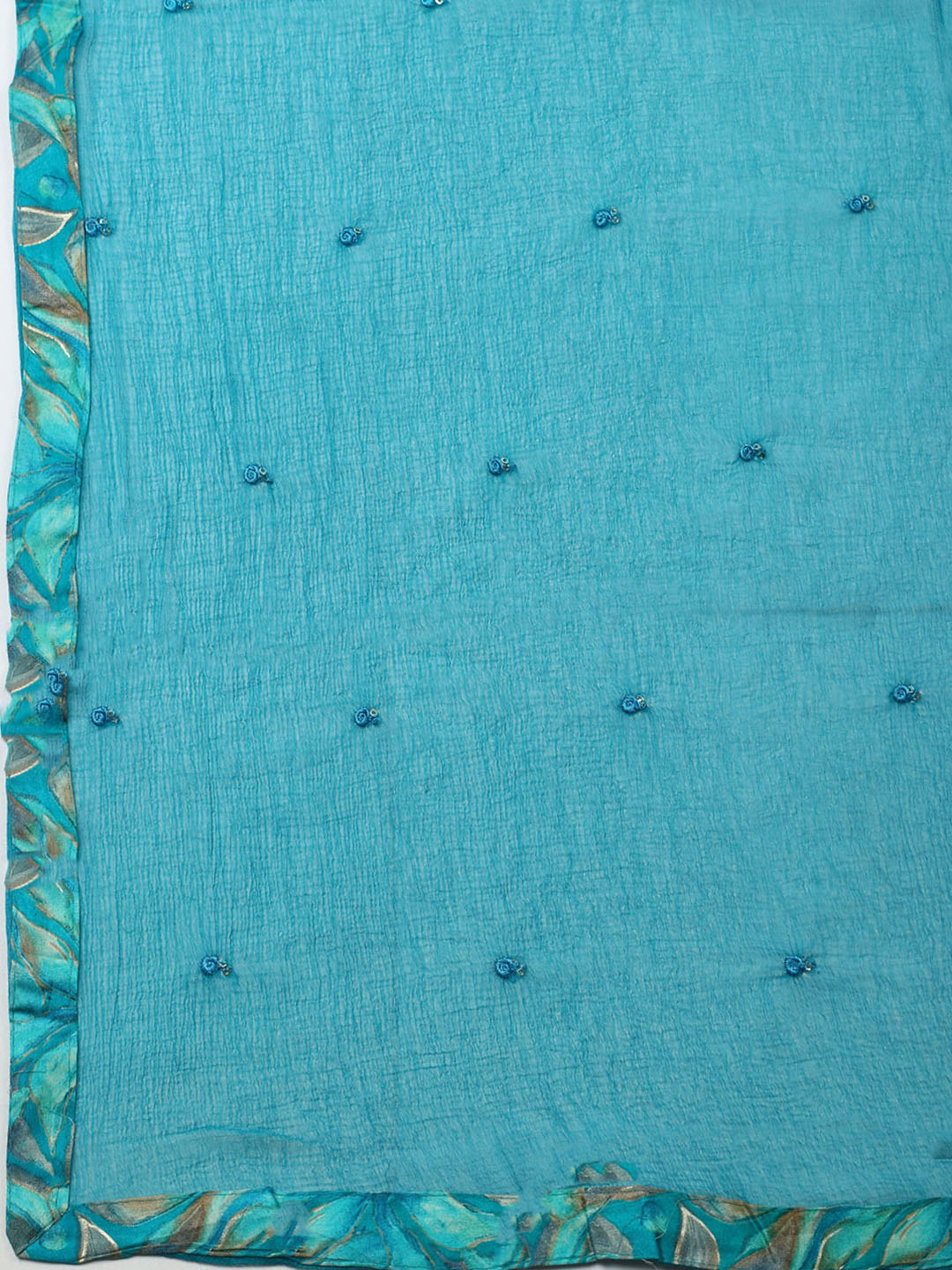 Embroidered Cotton Blend Unstitched Suit With Pant &amp; Dupatta