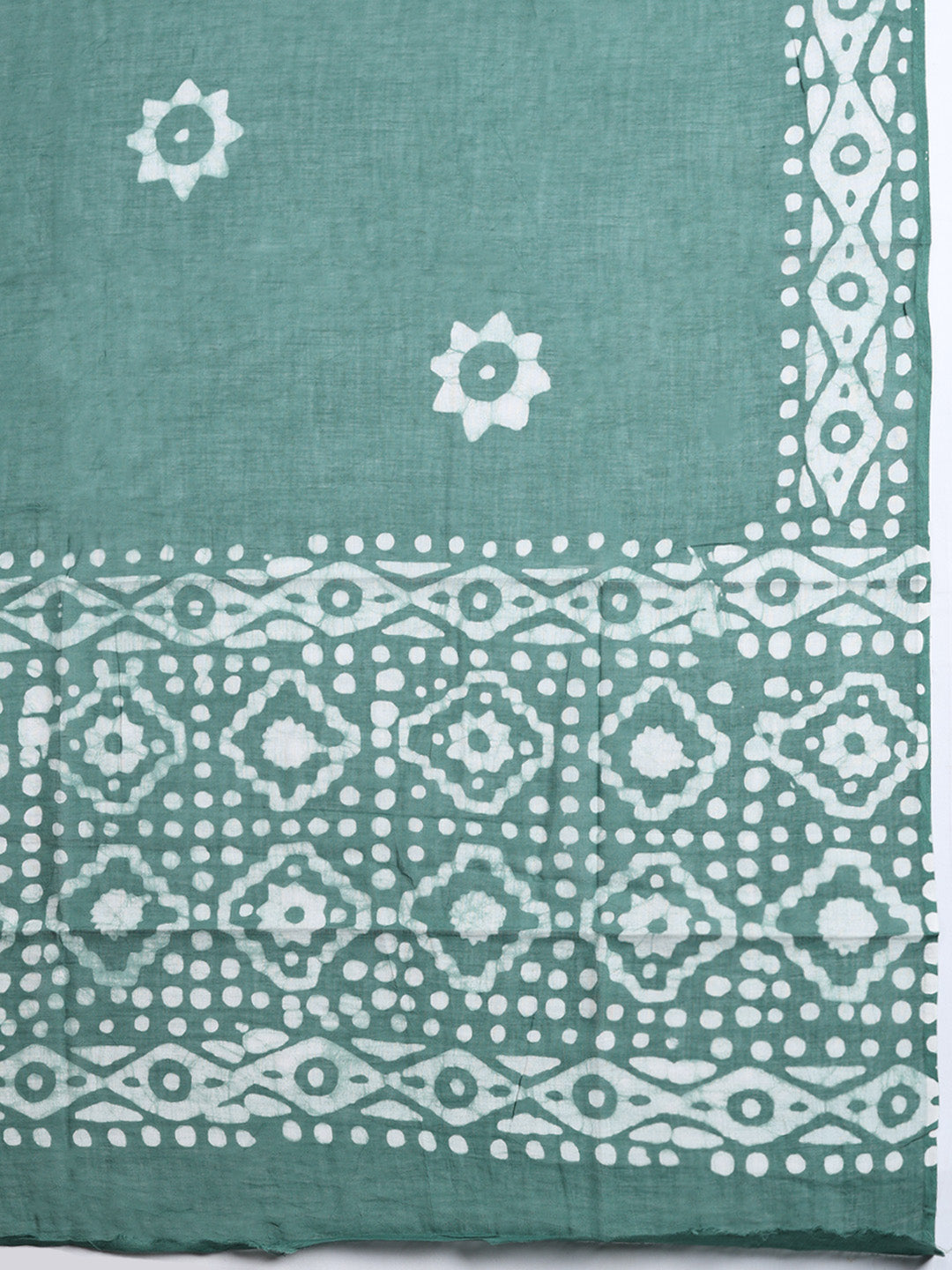Printed Cotton Blend Unstitched Suit With Pant &amp; Dupatta