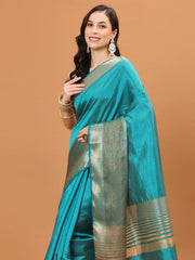 Plain Zari Border Handloom Saree