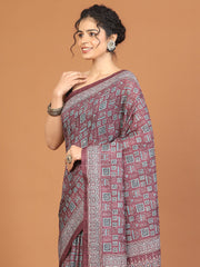 Digital Printed Tussar Woven Saree