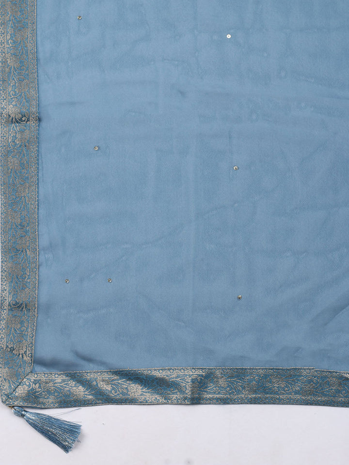 Brocade Chanderi Unstitched Suit With Dupatta