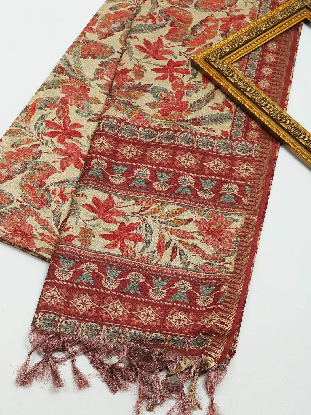 Printed Tussar Saree