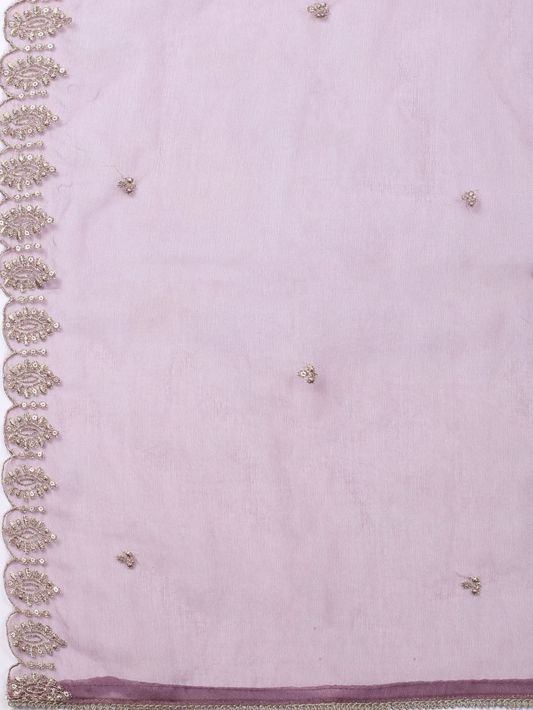 Neck Embroidered Chanderi Unstitched Suit With Dupatta