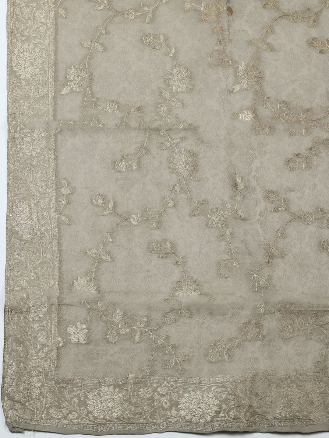 Woven Design Chanderi Unstitched Suit With Pant &amp; Dupatta