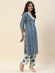 Printed Cotton Kurta Set