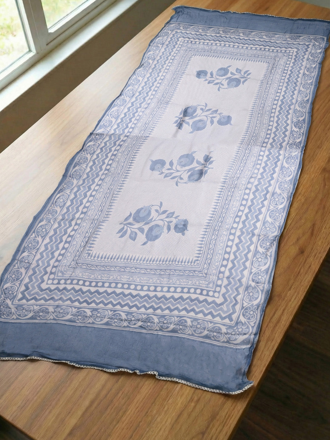 Embroidered Cotton Blend Unstitched Suit With Pant &amp; Dupatta