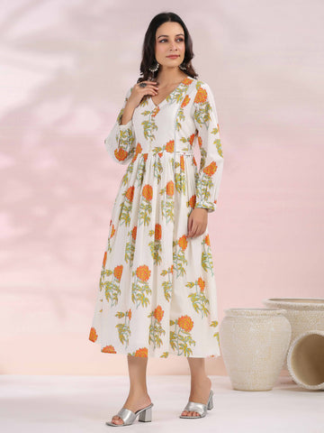 Floral Printed Cotton Dress