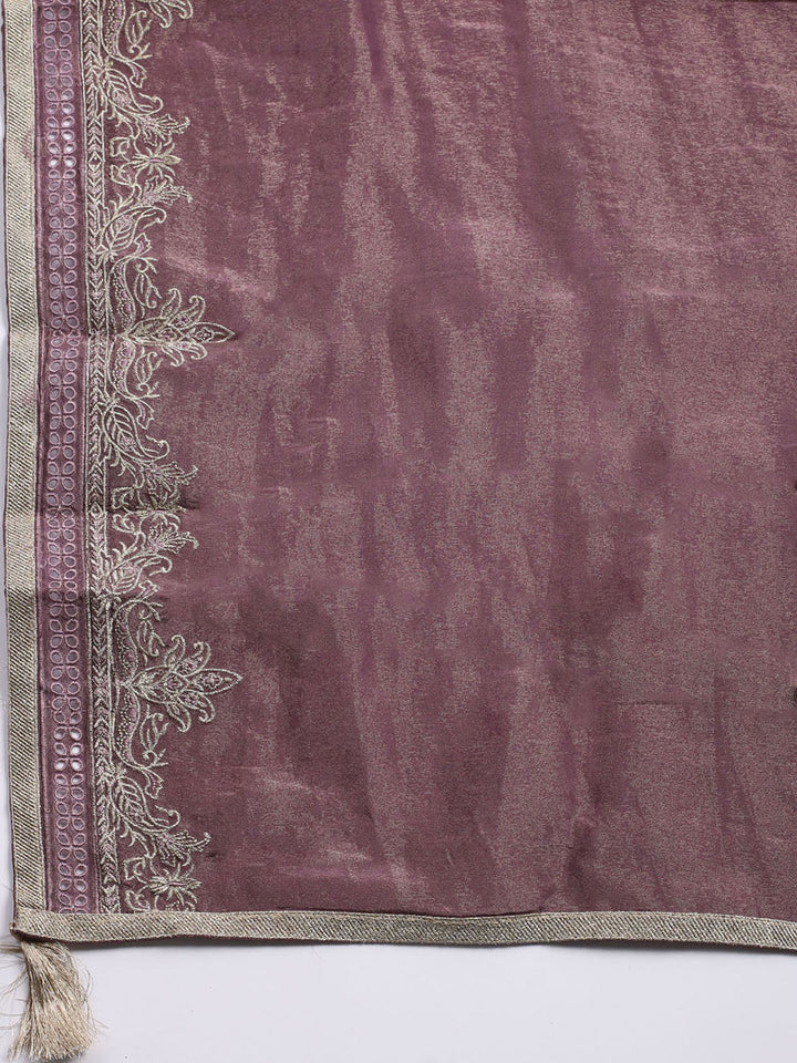 Embroidered Tissue Unstitched Suit With Dupatta