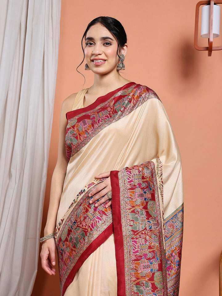 Digital Printed Art Silk Saree