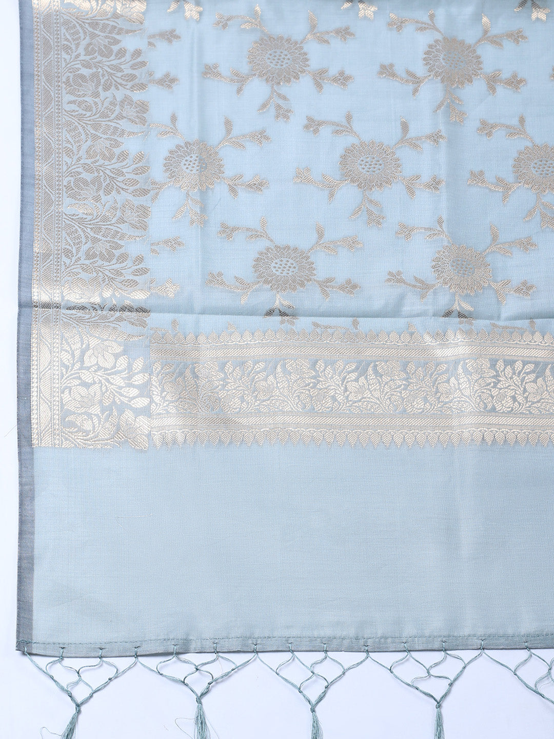 Woven Design Chanderi Unstitched Suit With Pant &amp; Dupatta