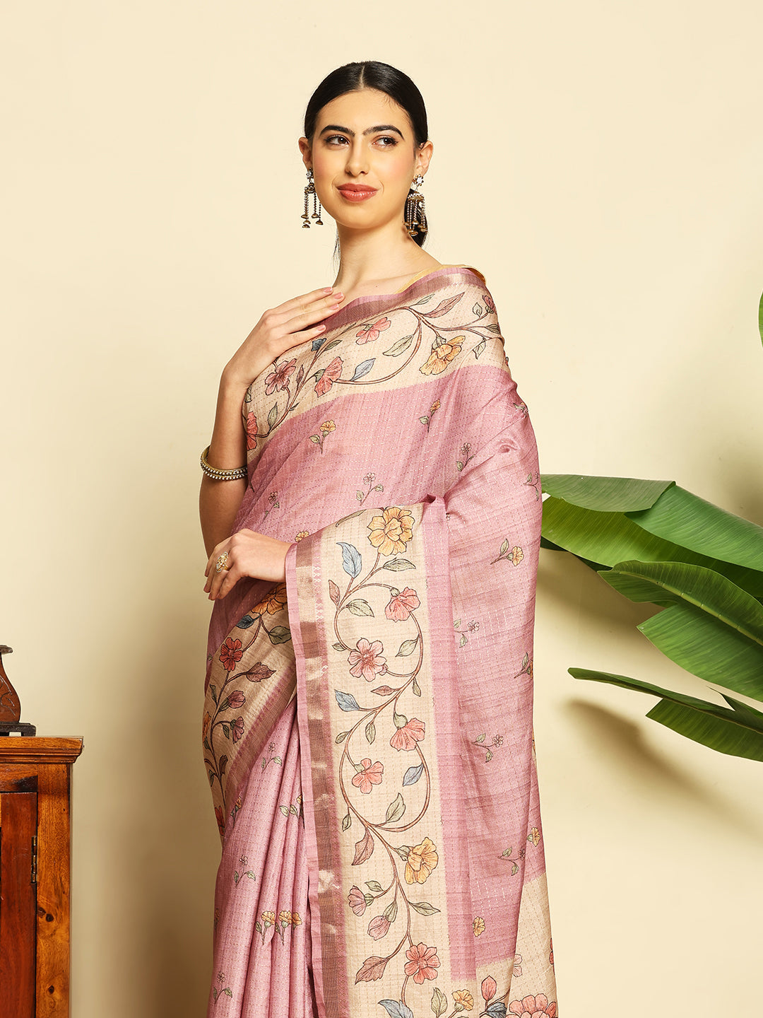 Printed Tussar Saree