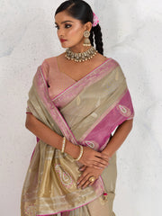 Woven Design Linen Saree