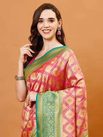 Zari Jaal Handloom Woven Saree