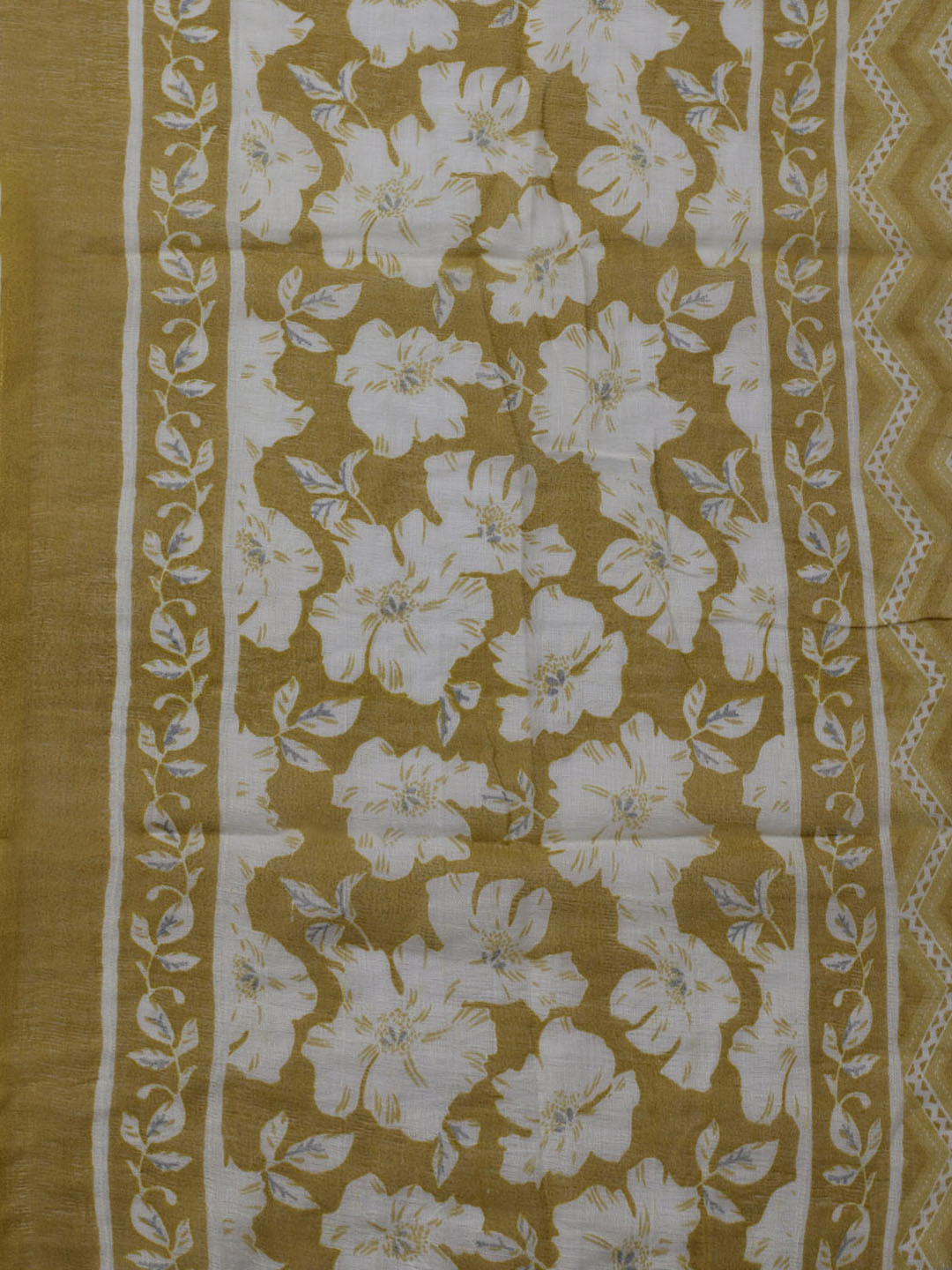 Printed Cotton Blend Unstitched Suit With Dupatta