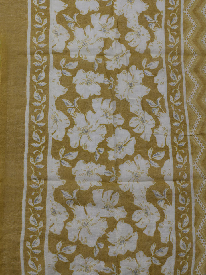 Printed Cotton Blend Unstitched Suit With Dupatta