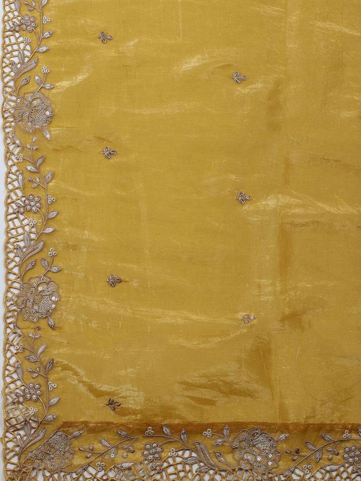Embroidered Tissue Unstitched Suit With Dupatta