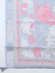 Embroidered Linen Blend Unstitched Suit With Pant & Dupatta