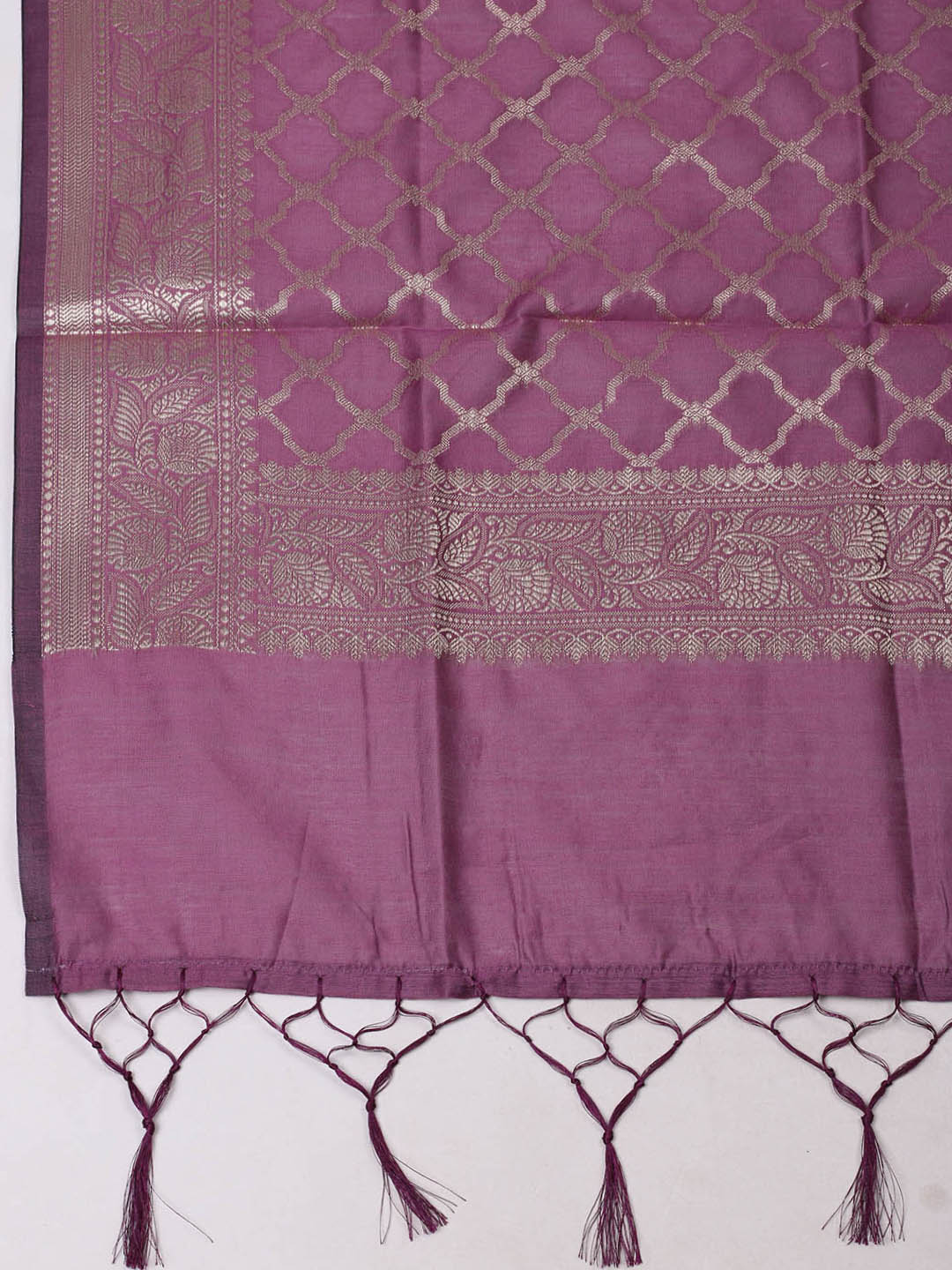 Woven Design Chanderi Unstitched Suit With Pant &amp; Dupatta