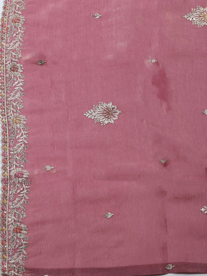 Woven Design Tissue Unstitched Suit With Dupatta