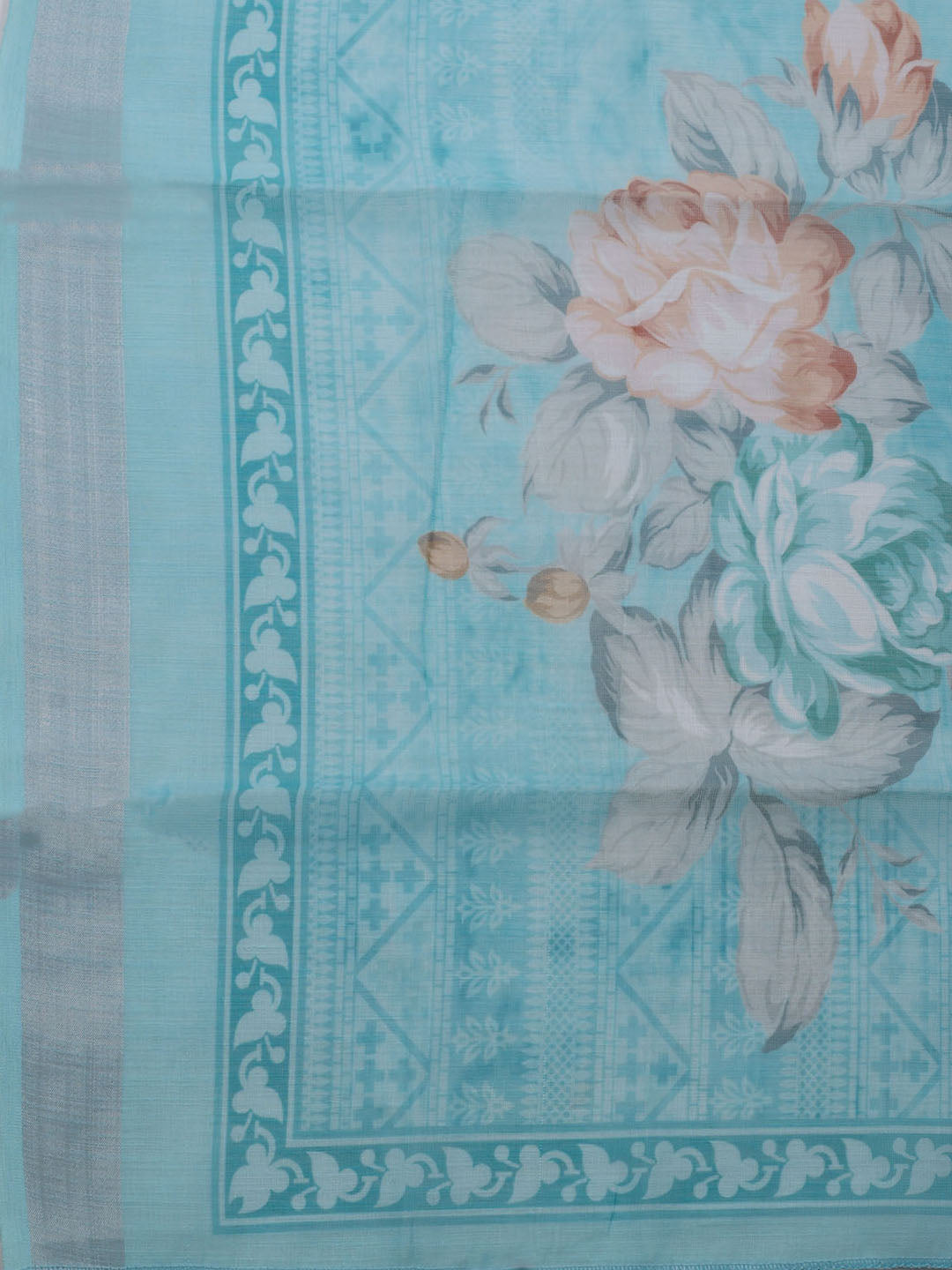 Neck Embroidered Cotton Blend Unstitched Suit With Dupatta