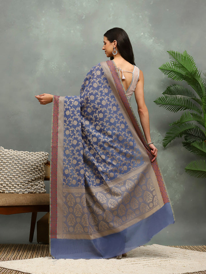 Resham Woven Design Cotton Blend Woven Saree