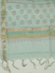 Printed Cotton Unstitched Suits Printed Suit With Pant & Dupatta