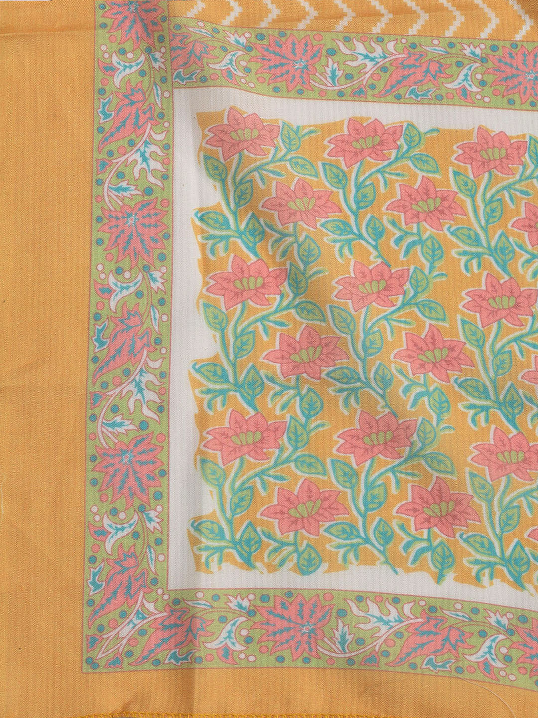 Printed Cotton Blend Unstitched Suit With Dupatta
