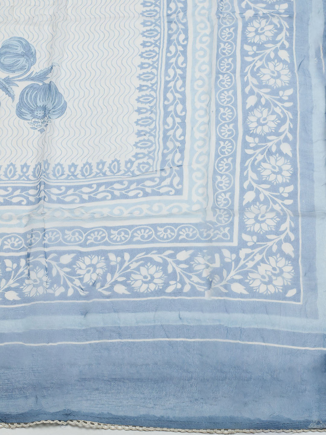 Embroidered Cotton Blend Unstitched Suit With Pant &amp; Dupatta