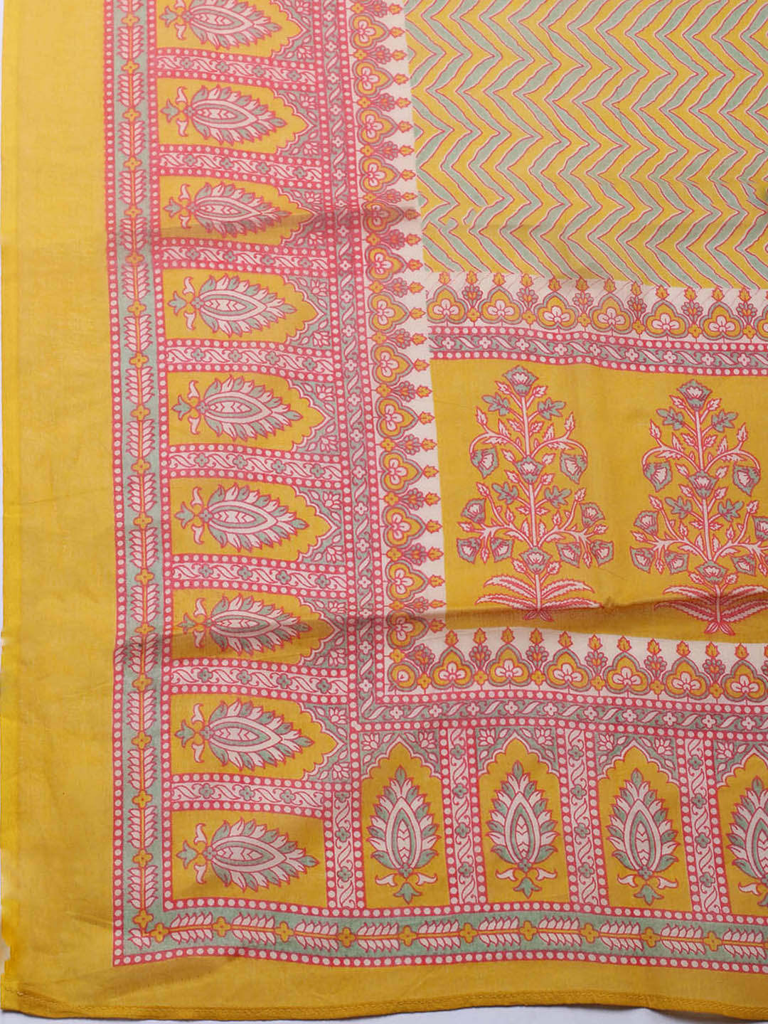 Embroidered Cotton Blend Unstitched Suit With Pant &amp; Dupatta