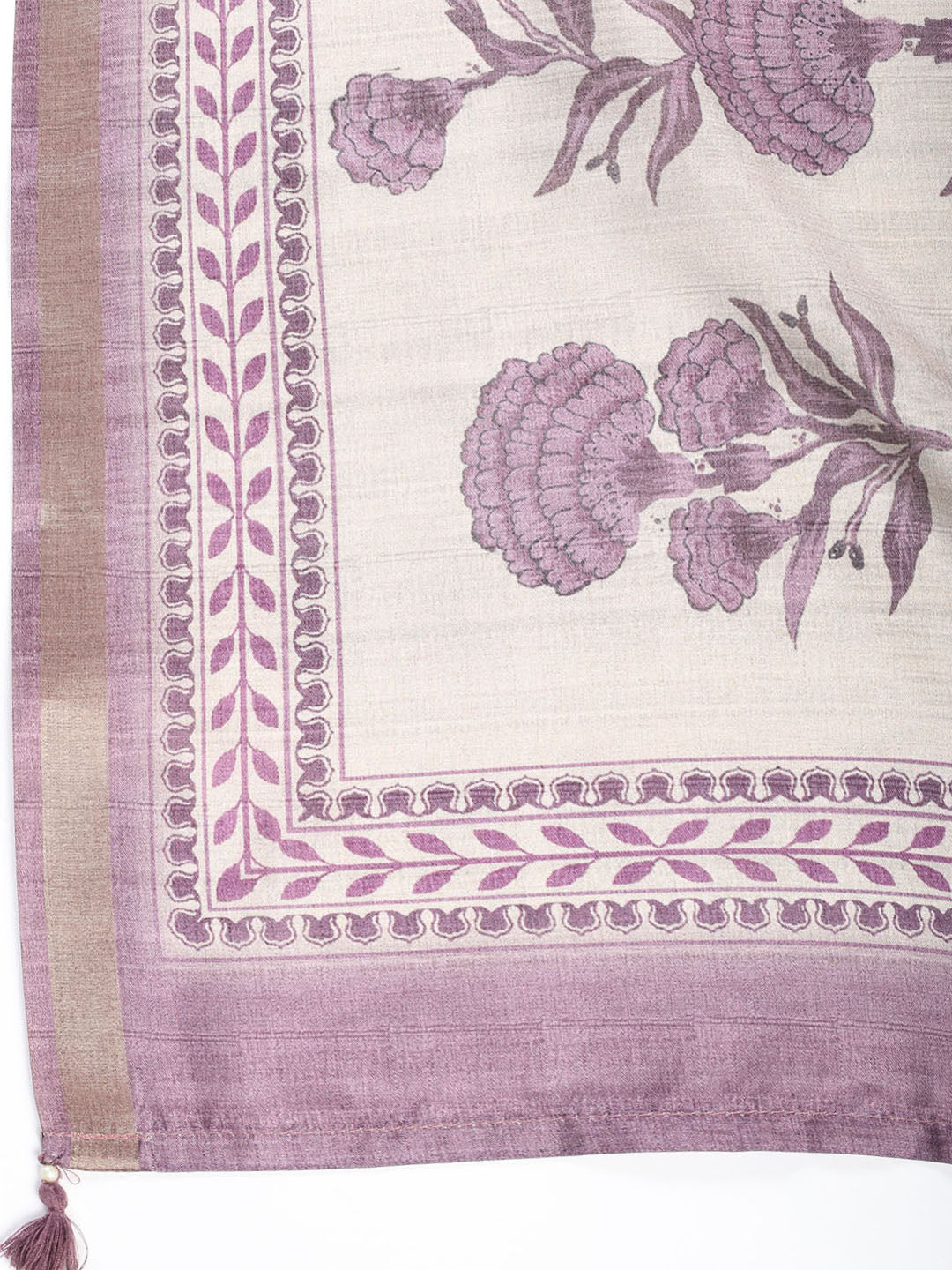 Printed Chanderi Unstitched Suit With Dupatta