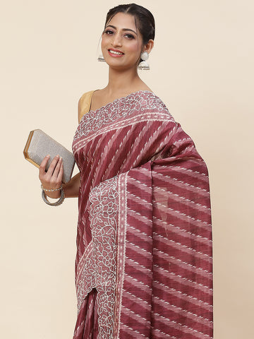 Printed Tussar Saree