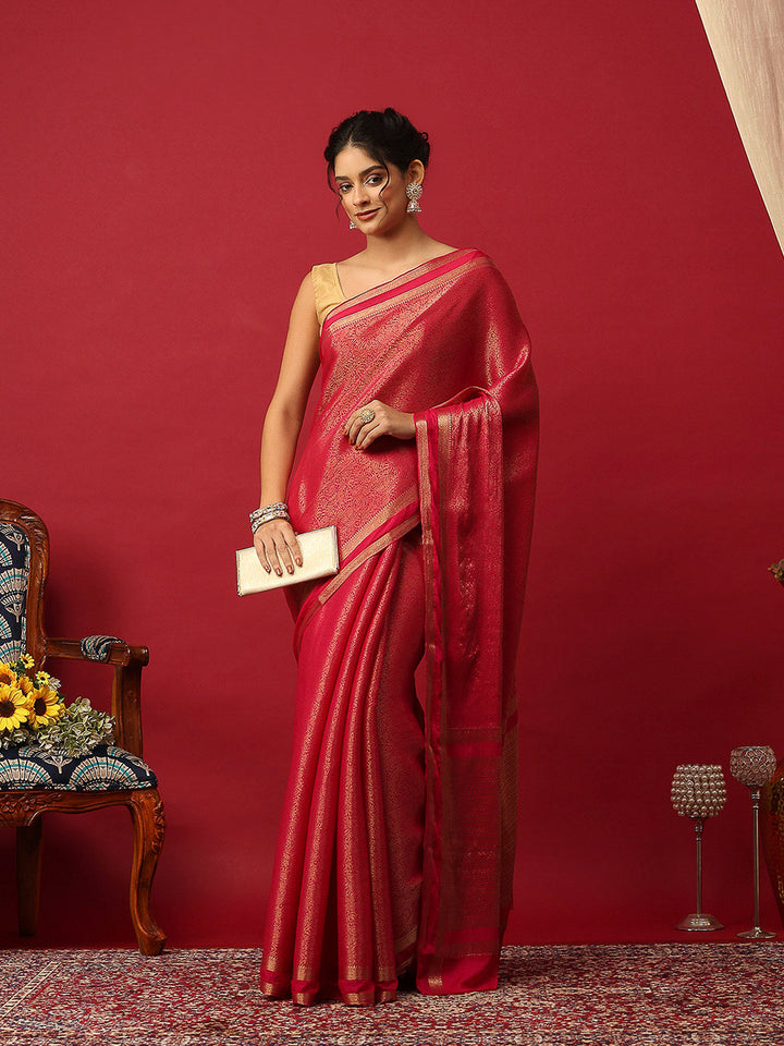 Plain Crepe Saree