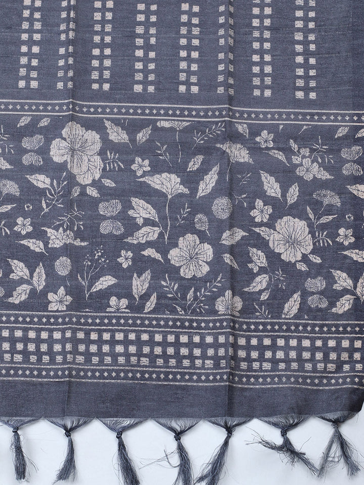 Embroidered Cotton Blend Unstitched Suit With Pant &amp; Dupatta