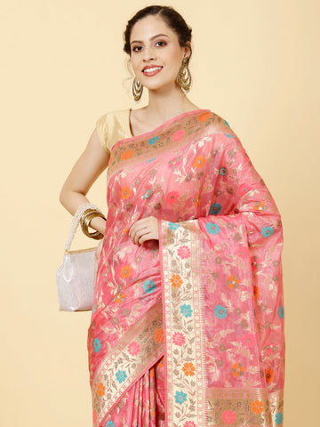 Zari Jaal Woven Organza Saree