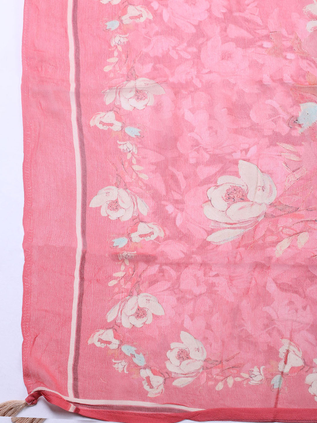 Plain Cotton Blend Unstitched Suit With Pant &amp; Dupatta