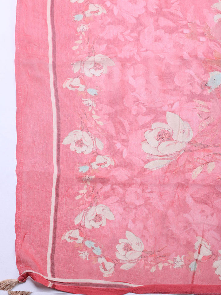 Plain Cotton Blend Unstitched Suit With Pant &amp; Dupatta