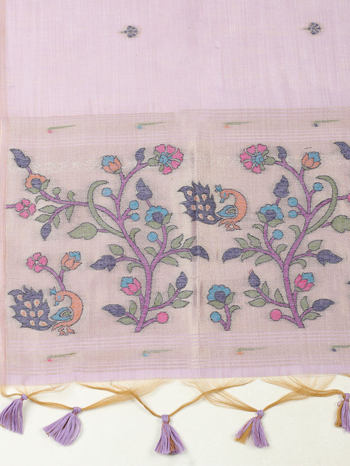 Embroidered Chanderi Unstitched Suit With Pant &amp; Dupatta