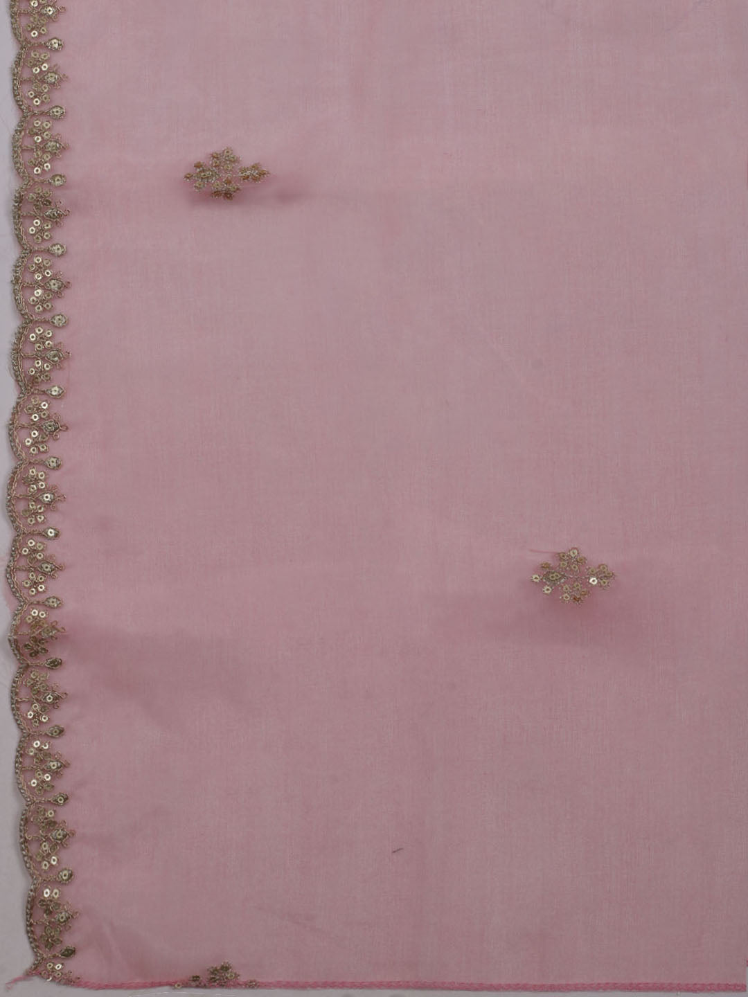 Neck Embroidered Organza Unstitched Suit With Dupatta