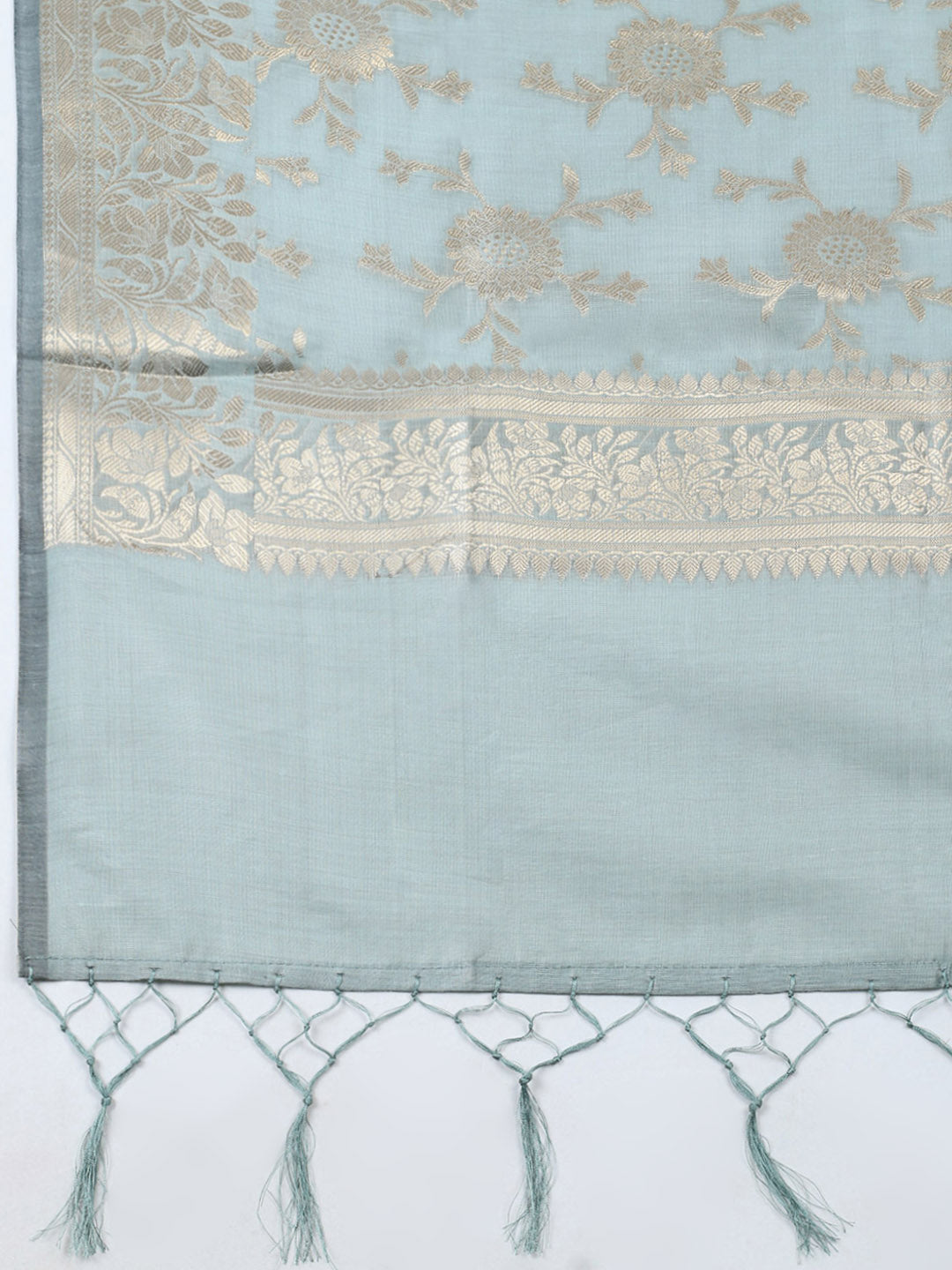 Woven Design Chanderi Unstitched Suit With Pant &amp; Dupatta