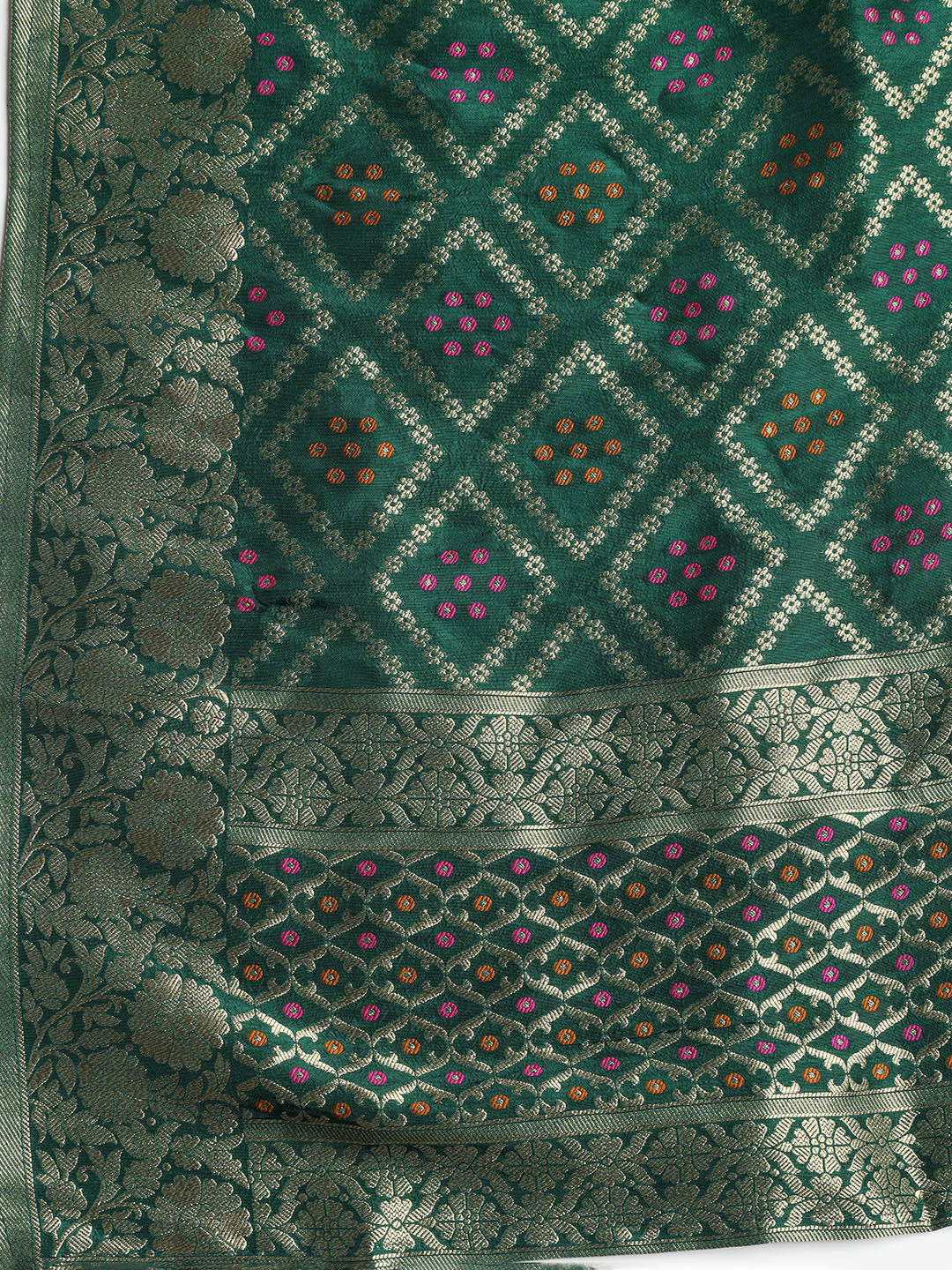 Neck Embroidered Chanderi Unstitched Suit With Dupatta