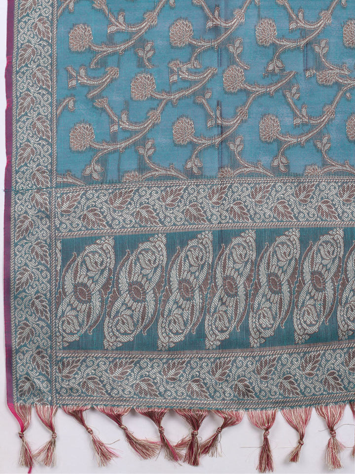 Banarasi Chanderi Unstitched Suit With Dupatta