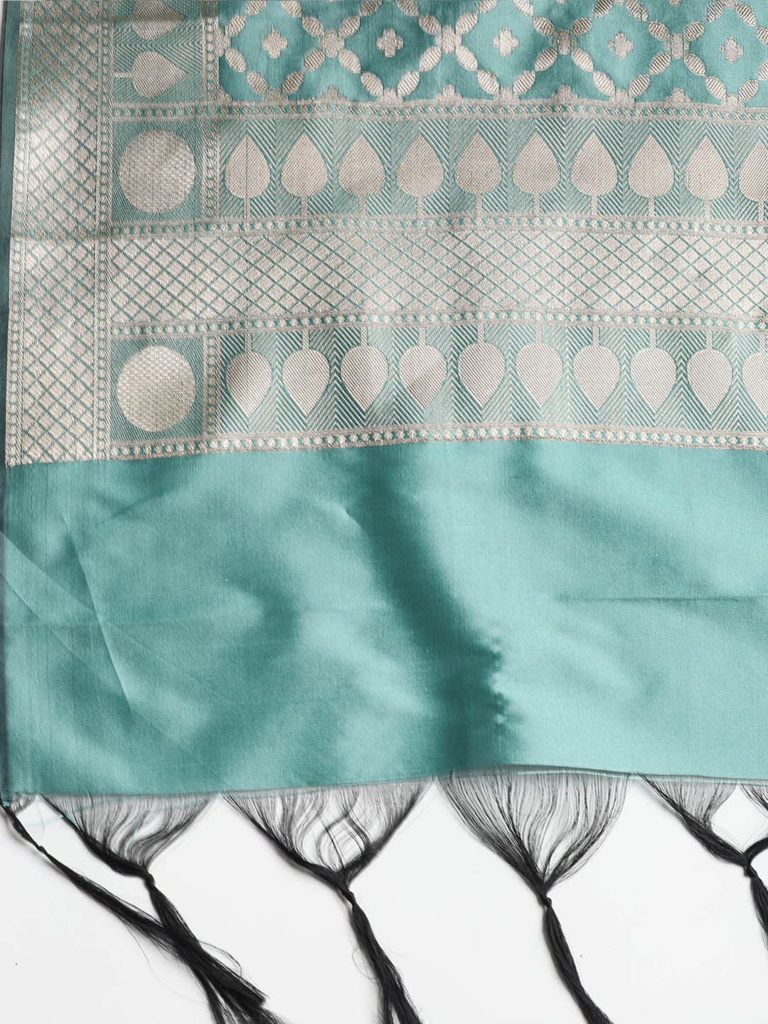 Woven Banarasi Chanderi Unstitched Suit With Dupatta