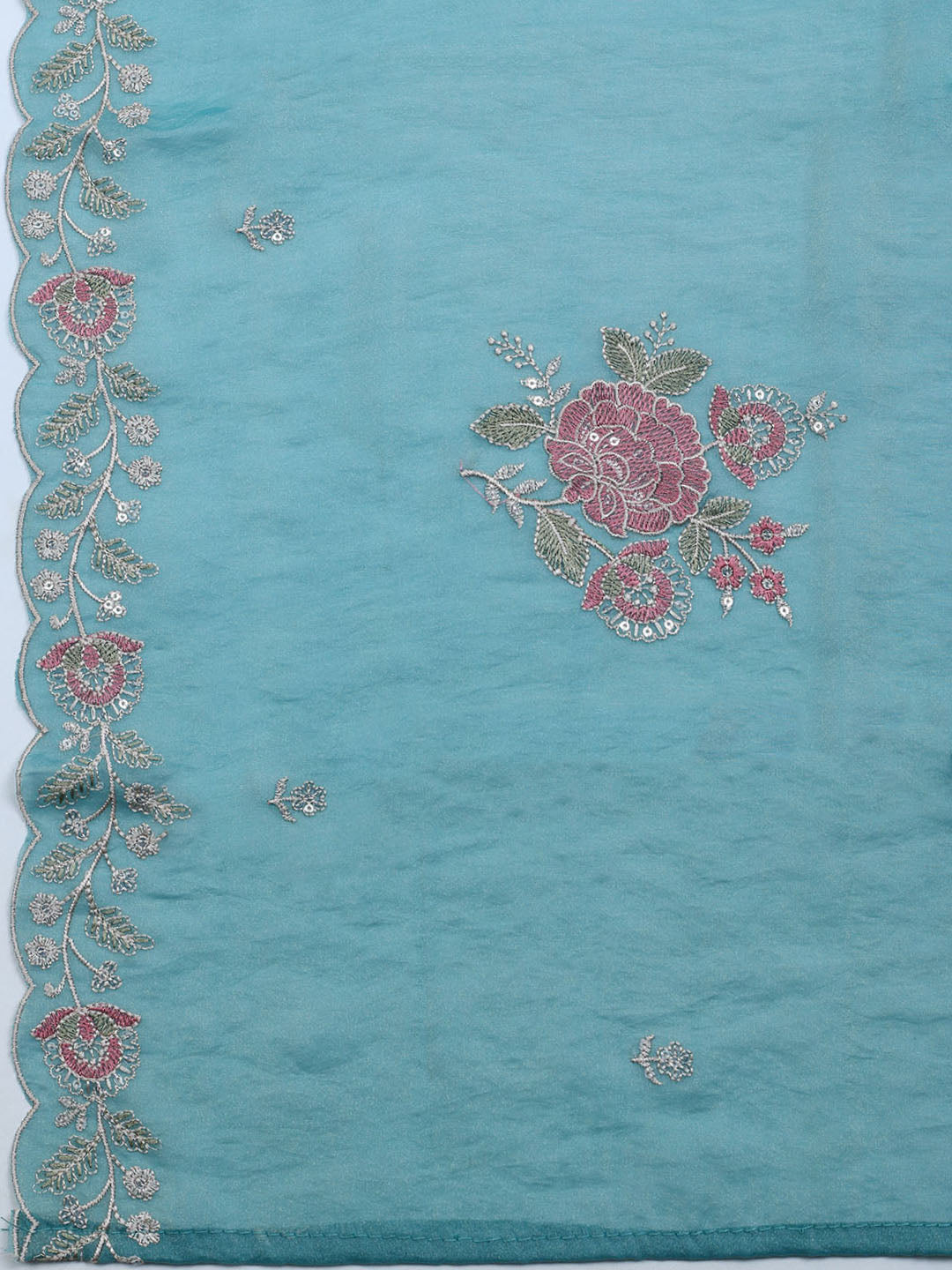 Embroidered Tissue Unstitched Suit With Dupatta