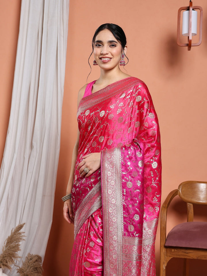 Woven Design Satin Saree