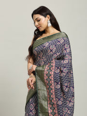 Digital Printed Cotton Blend Woven Saree