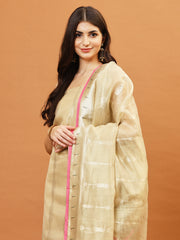 Woven Tissue Unstitched Suit Piece With Dupatta